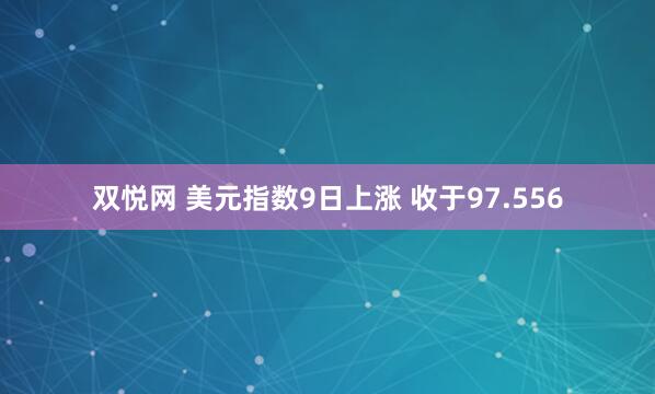 双悦网 美元指数9日上涨 收于97.556